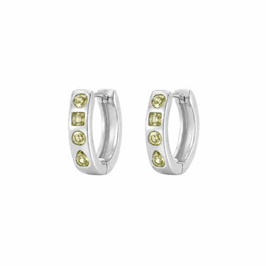 Zellige Hoops Olive Silver