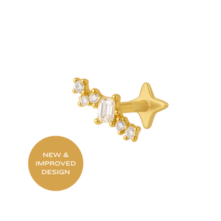 Aurora Flatback Stud - Smoothie London - Gold - plated Titanium