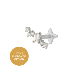 Aurora Flatback Stud Silver - Smoothie London - Titanium