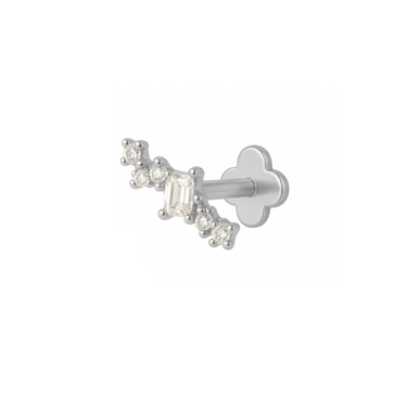 Aurora Flatback Stud Silver - Smoothie London - Titanium