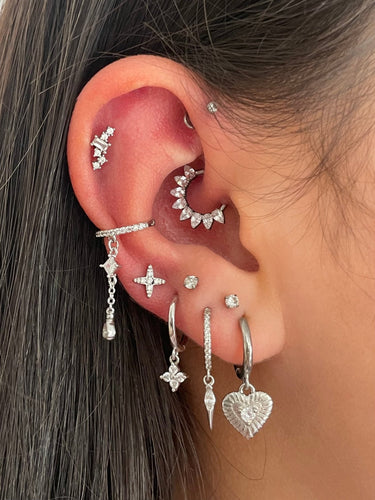 Aurora Flatback Stud Silver - Smoothie London - Titanium