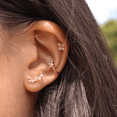 Climbing ivy flatback gold - Smoothie London - Gold - plated Titanium