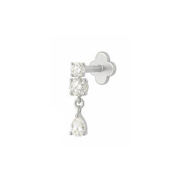 Dangle flatback stud silver - Smoothie London - Titanium