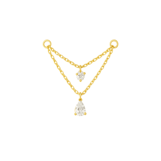 Dewdrop double chain gold - Smoothie London - 18k Gold - plated Sterling Silver