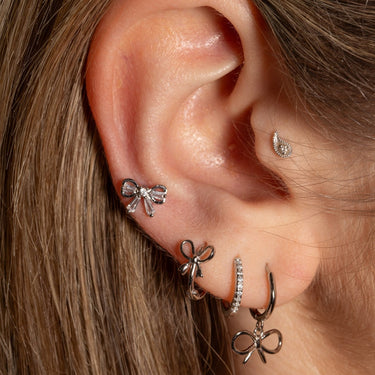 Diamante Pave Huggies - Smoothie London - Sterling Silver