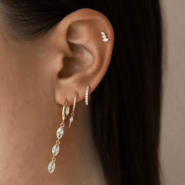 Donatella Huggies White Pair - Smoothie London - 18k Gold - plated Sterling Silver