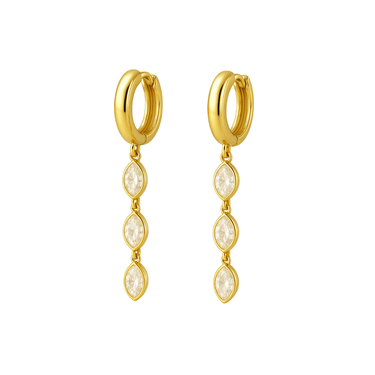Drip Marquise huggies Gold - Smoothie London - 18k Gold - plated Sterling Silver