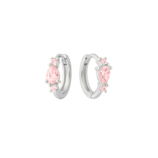 Ethereal huggies silver/pink - Smoothie London - Sterling Silver