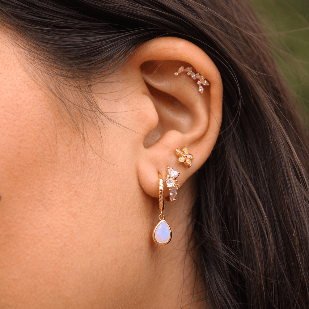 Everglade cluster huggies - Smoothie London - 18k Gold - plated Sterling Silver