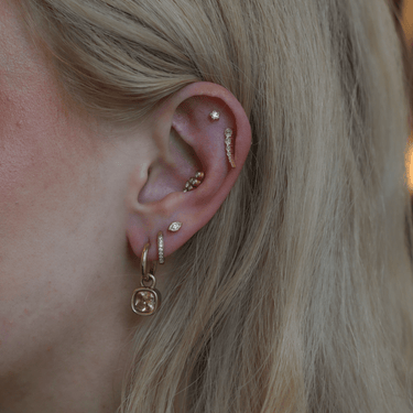Flicker Flatback Clear/Gold - Smoothie London - Gold-plated Titanium