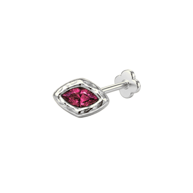 Flicker Flatback Ruby/Silver - Smoothie London - PureTone Titanium Silver