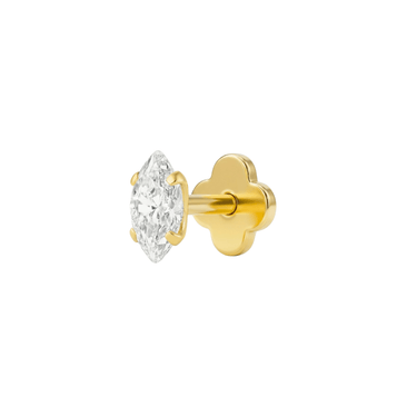 Floating Marquise Flatback Gold - Smoothie London - Gold - plated Titanium