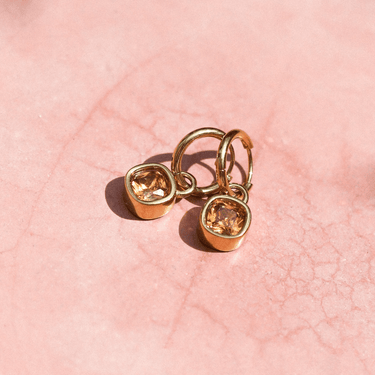 Geo Hoops Champagne Gold - Smoothie London - PureTone™ Waterproof Gold