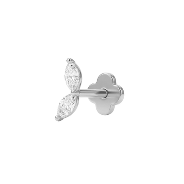 Gilded leaf flatback Silver - Smoothie London - Titanium