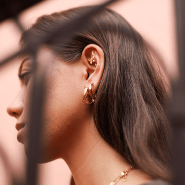 Heirloom Wave Hoops Gold - Smoothie London - PureTone™ Waterproof Gold
