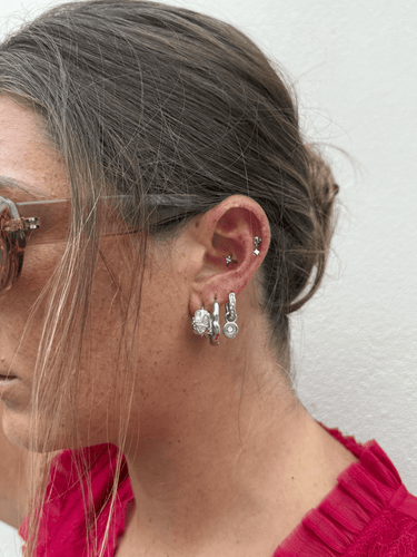 Kaleidescope Hoops Silver - Smoothie London - PureTone™ Waterproof Silver