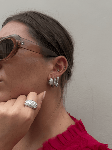 Kaleidescope Hoops Silver - Smoothie London - PureTone™ Waterproof Silver