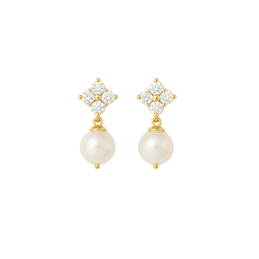 Lucky charm pearl studs gold - Smoothie London - 18k Gold - plated Sterling Silver