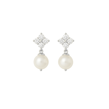 Lucky charm pearl studs silver - Smoothie London - Sterling Silver