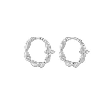 Lucky Twist huggies Silver - Smoothie London - Sterling Silver
