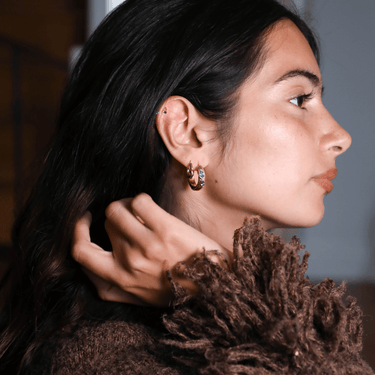 Marlowe Hoops Sapphire/Gold - Smoothie London - PureTone™ Waterproof Gold
