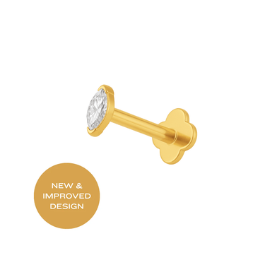 Oval Marquise Flatback Gold - Smoothie London - Gold - plated Titanium