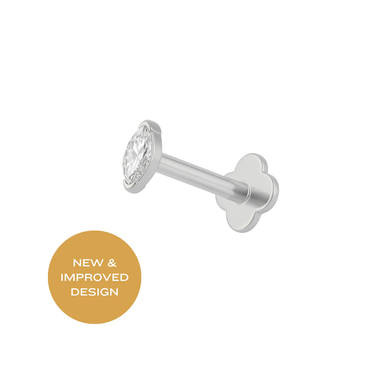 Oval Marquise Flatback Silver - Smoothie London - Titanium