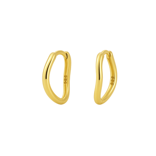 Plain wave huggies gold - Smoothie London - 18k Gold - plated Sterling Silver