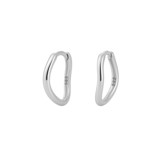 Plain wave huggies silver - Smoothie London - Sterling Silver