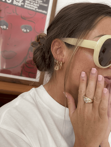 Ripple Hoops Large Gold - Smoothie London - PureTone™ Waterproof Gold