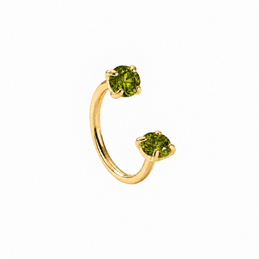 Roxi U hoop Gold/Olive - Smoothie London - Gold-plated Titanium