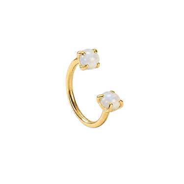 Roxi U hoop Gold/Opal - Smoothie London - Gold-plated Titanium