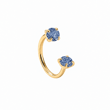 Roxi U hoop Gold/Sapphire - Smoothie London - Gold-plated Titanium