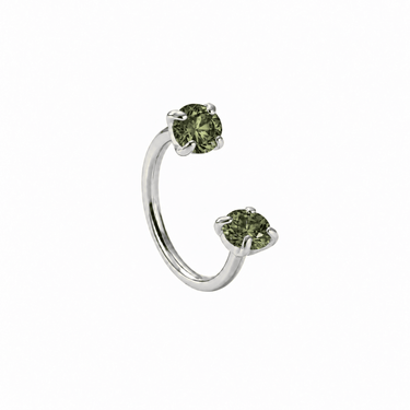 Roxi U hoop Silver/Olive - Smoothie London - PureTone Titanium Silver