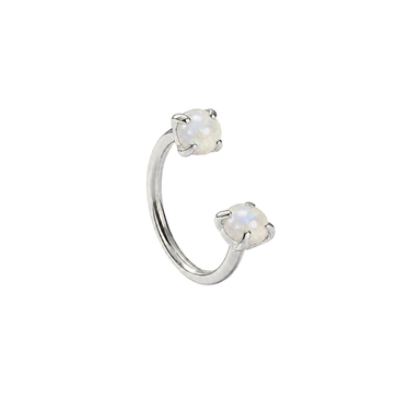 Roxi U hoop Silver/Opal - Smoothie London - PureTone Titanium Silver
