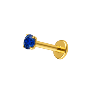 Solitaire flatback blue/gold - Smoothie London - Gold - plated Titanium