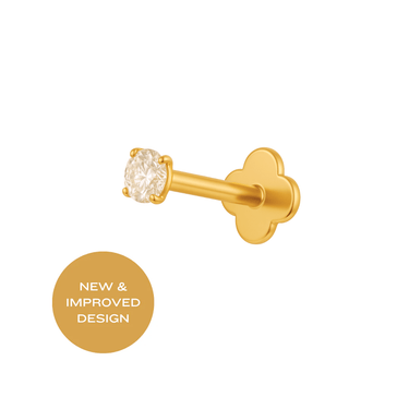 Solitaire flatback Gold - Smoothie London - Gold - plated Titanium