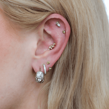Solitaire flatback Silver/Olive - Smoothie London - PureTone Titanium Silver