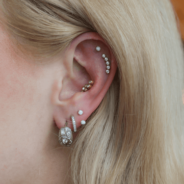 Solitaire flatback Silver/Opal - Smoothie London - PureTone Titanium Silver