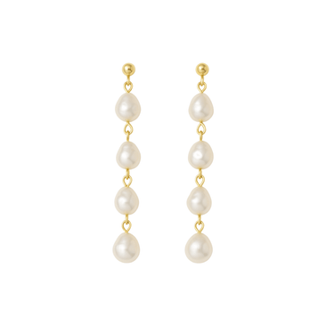 Sophisticate pearl dangle studs gold - Smoothie London - 18k Gold - plated Sterling Silver