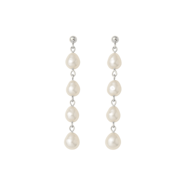 Sophisticate pearl dangle studs silver - Smoothie London - Sterling Silver