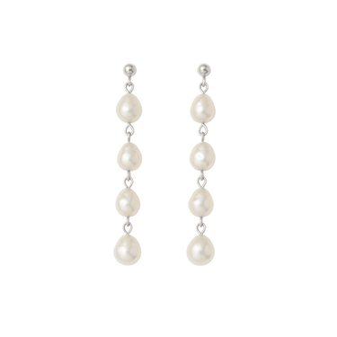 Sophisticate pearl dangle studs silver - Smoothie London - Sterling Silver