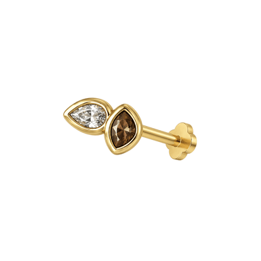 Tête-à-Tête flatback Smoke/Gold - Smoothie London - Gold-plated Titanium