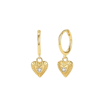 Vintage heart huggies gold - Smoothie London - Sterling Silver