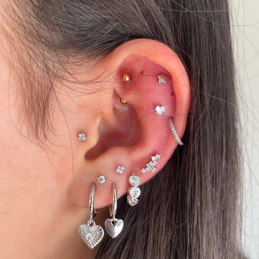 Vintage heart huggies silver - Smoothie London - Sterling Silver