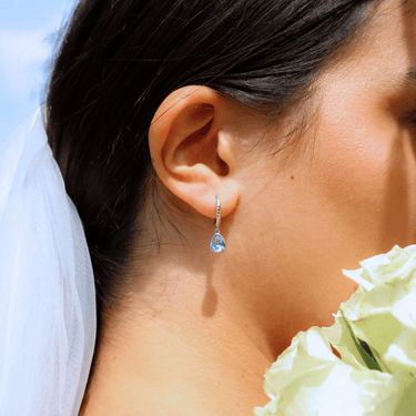 Willow Twisted Huggies Aquamarine/Silver - Smoothie London - Sterling Silver