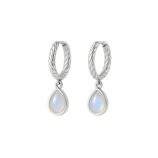 Willow Twisted Huggies Moonstone/Silver - Smoothie London - Sterling Silver