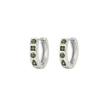 Zellige Hoops Olive Silver - Smoothie London - PureTone™ Waterproof Silver