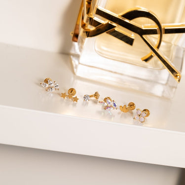 Falling Leaf Flatback Gold - Smoothie London - Titanium