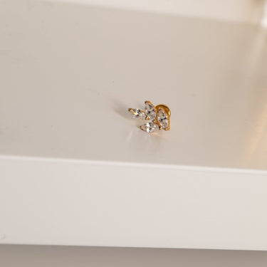 Falling Leaf Flatback Gold - Smoothie London - Titanium